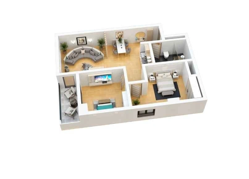 3 odalı daire, 59 m²